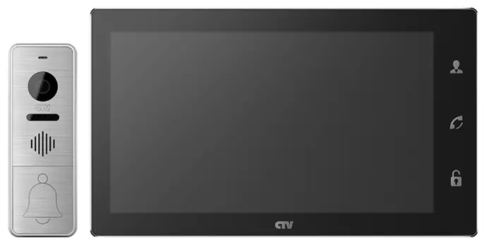 Комплект видеодомофона CTV-DP4102 FHD (черный) (+ Автомобильные коврики для впитывания влаги в подарок!)