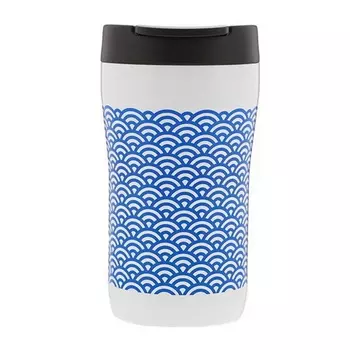 Кружка Aladdin 0.25L из нержавеющей стали Latte Голубой орнамент (+ Антисептик-спрей для рук в подарок!)