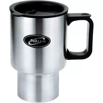 Кружка Biostal Авто (0,45 литра), стальная (+ Антисептик-спрей для рук в подарок!)