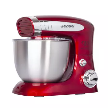 Кухонная машина Endever Sigma-20 (планетарный миксер), мощность 1000 Вт (красный/серебристый)