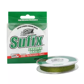 Леска плетеная SUFIX Feeder braid зеленая 100 м 0.14 мм 6,8 кг