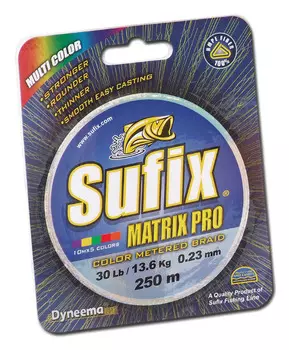 Леска плетеная SUFIX Matrix Pro разноцвет. 250м 0.40мм 45кг