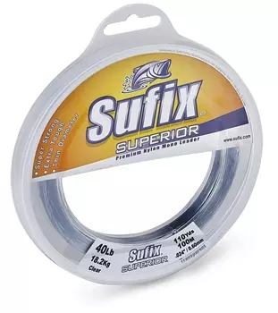 Леска SUFIX Superior Leader прозрачная 100м 1.4мм 91кг