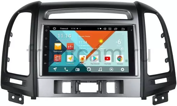 Магнитола в штатное место 2 din Hyundai Santa Fe II 2005-2012 (3 кнопки) Wide Media MT7001PK-2/16-RP-HDSFC-105 на Android 9.1 (DSP 3G-SIM) (+ Камера заднего вида в подарок!)