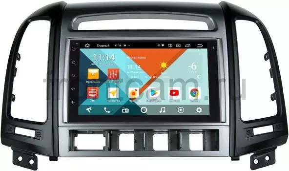 Магнитола в штатное место 2 din Hyundai Santa Fe II 2005-2012 (4 кнопки) Wide Media MT7001PK-2/16-RP-HDSFD-106 на Android 9.1 (DSP 3G-SIM) (+ Камера заднего вида в подарок!)