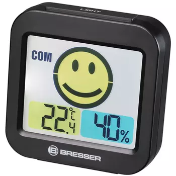 Метеостанция Bresser MyTime Smile, черная (+ Автомобильные коврики для впитывания влаги в подарок!)