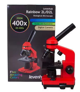 Микроскоп Levenhuk Rainbow 2L Orange\Апельсин (+ Книга «Невидимый мир» в подарок!)
