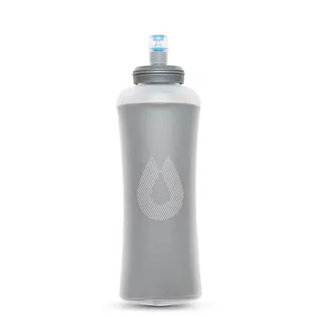 Мягкая бутылка для воды с трубкой с термоизоляцией HydraPak Ultraflask IT 0,5L Серая (AH182) (+ Антисептик-спрей для рук в подарок!)