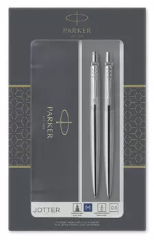 Набор подарочный Parker Jotter Core - Stainless Steel CT, ручка шариковая+карандаш