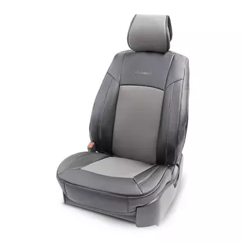 Накидка на сиденье каркасная AUTOPROFI экокожа HIT-310G BK/D.GY