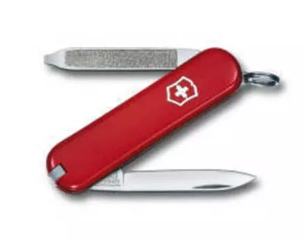 Нож-брелок Victorinox Classic Escort, 58 мм, 6 функций, красный (+ Антисептик-спрей для рук в подарок!)