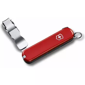 Нож-брелок Victorinox Classic Nail Clip 582, 65 мм, 4 функции, красный (+ Антисептик-спрей для рук в подарок!)
