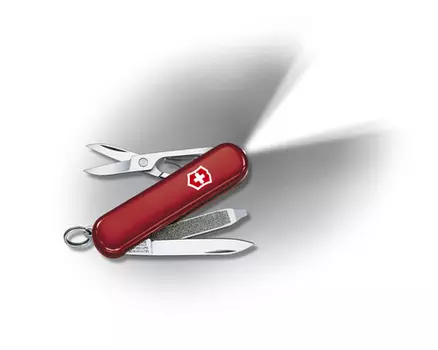 Нож-брелок Victorinox Classic SwissLite, 58 мм, 7 функций, красный (+ Антисептик-спрей для рук в подарок!)
