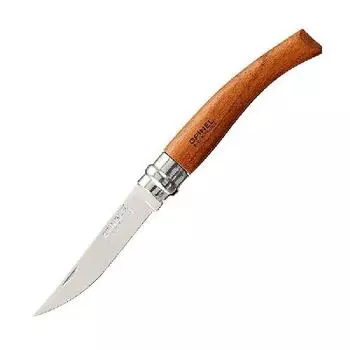 Нож филейный Opinel №10, нержавеющая сталь, рукоять бубинга, 000013 (+ Антисептик-спрей для рук в подарок!)