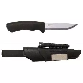 Нож Morakniv BushCraft Survival, нержавеющая сталь, черный, 11835 (+ Антисептик-спрей для рук в подарок!)