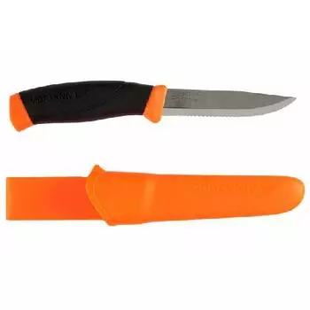 Нож Morakniv Companion F Serrated, нержавеющая сталь, 11829 (+ Антисептик-спрей для рук в подарок!)