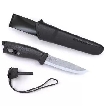 Нож Morakniv Companion Spark Black, нержавеющая сталь, 13567 (+ Антисептик-спрей для рук в подарок!)