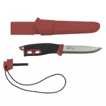 Нож Morakniv Companion Spark Red, нержавеющая сталь, 13571 (+ Антисептик-спрей для рук в подарок!)