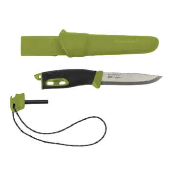 Нож Morakniv Companion Spark (S) Green, нержавеющая сталь, 13570 (+ Антисептик-спрей для рук в подарок!)