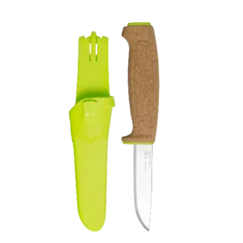Нож Morakniv Floating Knife (S) Lime, нержавеющая сталь, пробковая ручка, зеленый, 13686 (+ Антисептик-спрей для рук в подарок!)
