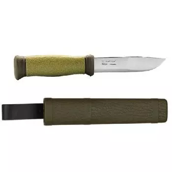 Нож Morakniv Outdoor 2000 Green, нержавеющая сталь, 10629 (+ Антисептик-спрей для рук в подарок!)