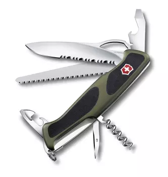 Нож Victorinox RangerGrip 179, 130 мм, 12 функций, зеленый (+ Антисептик-спрей для рук в подарок!)