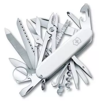 Нож Victorinox SwissChamp, 91 мм, 33 функции, белый (+ Антисептик-спрей для рук в подарок!)