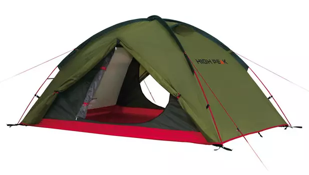 Палатка High Peak Woodpecker 3 зеленый/красный, 340х190х220, 10194 (+ Антисептик-спрей для рук в подарок!)