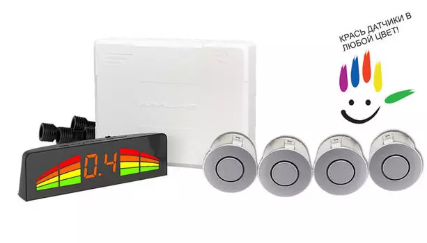 Парктроник модель AAALine LED-14 Silver (+ Антисептик-спрей для рук в подарок!)