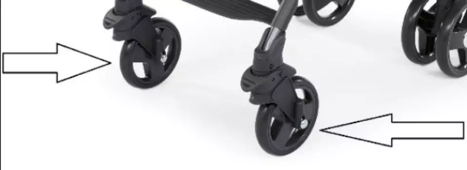 Передние колеса к коляске Chicco LiteWay серые