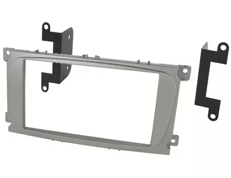 Переходная рамка Intro RFO-N15S для Ford Focus 2 рестайл, Mondeo 07+, S-Max, Galaxy 2DIN Silver (крепеж)