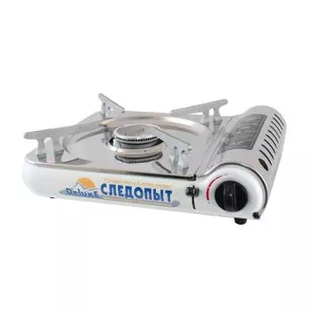 Плита наст. газовая "СЛЕДОПЫТ - DeluxE", (с подогревом) нерж. сталь