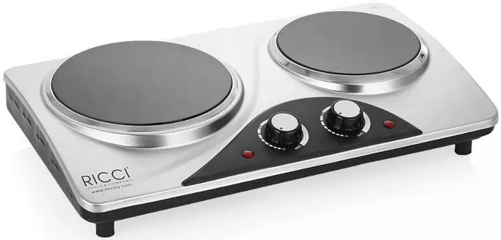 Плитка инфракрасная RICCI RIC-3206i, 2-х конфорочная, Мощность, W: 900 W+1200 W, Размер конфорки: