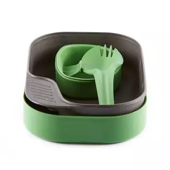 Портативный набор посуды Wildo CAMP-A-BOX LIGHT GREEN (BIO) series SUGARCANE, 6201 (+ Антисептик-спрей для рук в подарок!)
