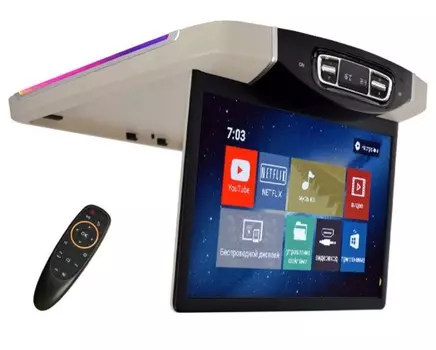 Потолочный Смарт ТВ 15,6" ERGO ER15AMS Android для Mercedes-Benz (серый) (+ Антисептик-спрей для рук в подарок!)