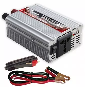 Преобразователь напряжения автомобильный AVS IN-600W (12В &gt; 220В, 600 Вт, USB) (+ Антисептик-спрей для рук в подарок!)