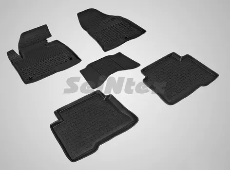 Резиновые коврики с высоким бортом Sintex для Hyundai Santa Fe III 2012-2018