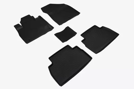 Резиновые коврики с высоким бортом Sintex для Hyundai Santa Fe IV (5 мест) 2018-2020