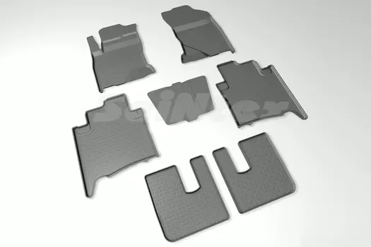 Резиновые коврики с высоким бортом Sintex для Toyota Fortuner II 2017-н.в.