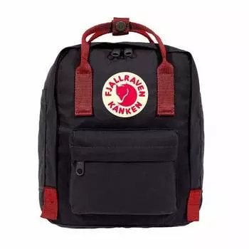 Рюкзак Fjallraven Kanken Mini, черный/бордовый, 20х13х29 см, 7 л (+ Антисептик-спрей для рук в подарок!)
