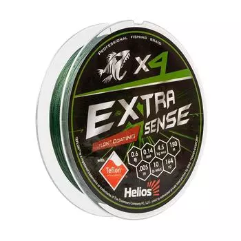 Шнур Extrasense X4 PE Green 150m 0.6/10LB 0.14mm (HS-ES-X4-0.6/10LB) Helios