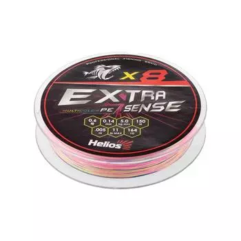 Шнур Extrasense X8 PE Multicolor 150m 0.6/11LB 0.14mm (HS-ES-X8-0.6/11LB) Helios