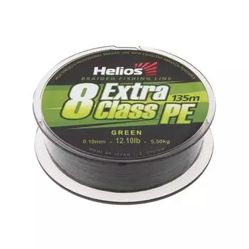 Шнур плетеный EXTRA CLASS 8 PE BRAID Green 0,10mm/135 (HS-8PEG-10/135 G) Helios