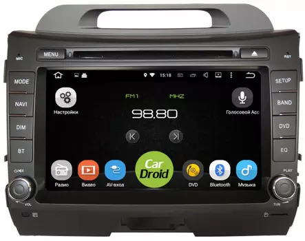 Штатная магнитола CarDroid RD-2311D-N10 для KIA Sportage 3 8" (Android 9.0) DSP (+ Камера заднего вида в подарок!)