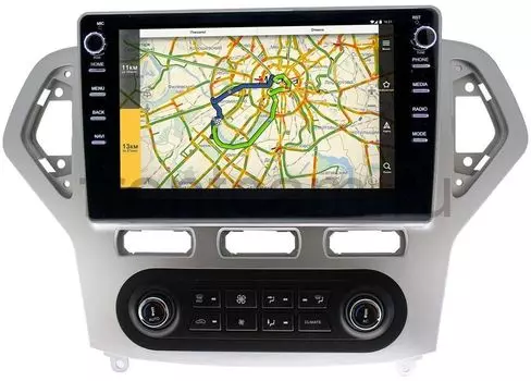 Штатная магнитола Ford Mondeo IV 2007-2010 (серебро) LeTrun 3149-1016 для авто с Blaupunkt на Android 10 (DSP 2/16 с крутилками) (+ Камера заднего вида в подарок!)