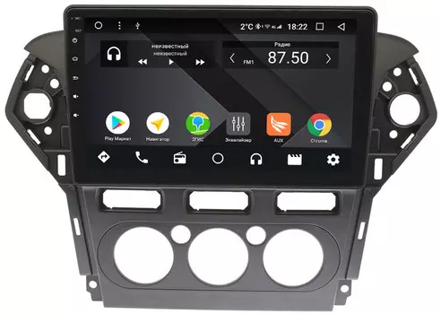 Штатная магнитола Ford Mondeo IV 2010-2015 Wide Media CF1019-OM-4/64 для авто с кондиционером на Android 9.1 (TS9, DSP, 4G SIM, 4/64GB) (+ Камера заднего вида в подарок!)