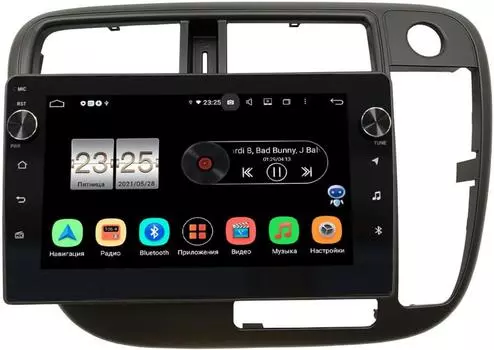 Штатная магнитола Honda Civic 7 (VII) 2000-2005 (без климата) LeTrun BPX609-226 на Android 10 (4/64, DSP, IPS, с голосовым ассистентом, с крутилками) (правый руль) (+ Камера заднего вида в подарок!)