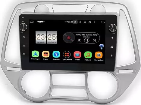 Штатная магнитола Hyundai i20 I 2008-2012 LeTrun BPX609-677 на Android 10 (4/64, DSP, IPS, с голосовым ассистентом, с крутилками) (+ Камера заднего вида в подарок!)