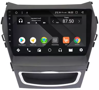 Штатная магнитола Hyundai Santa Fe III 2012-2018 Wide Media CF9022-OM-4/64 для авто без Navi на Android 9.1 (TS9, DSP, 4G SIM, 4/64GB) (+ Камера заднего вида в подарок!)