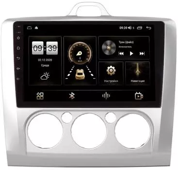 Штатная магнитола LeTrun 4196-9157 для Ford Focus 2005-2011 с печкой на Android 10 (6/128, DSP, QLed) С оптическим выходом (+ Камера заднего вида в подарок!)